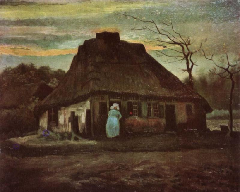Vincent Van Gogh Cottage with Trees (nn04) oil painting image